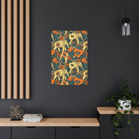 Vintage 70's Inspired Elephant Florals Canvas Gallery Wraps!