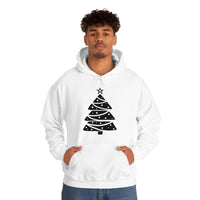 Christmas Tree Wrap Minimalistic Design Unisex Heavy Blend Hooded Sweatshirt! Winter Vibes!