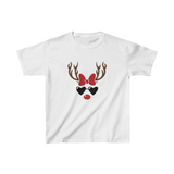 Reindeer Bow Sunglasses Unisex Kids Heavy Cotton Graphic Tees! Foxy Kids! Winter Vibes!