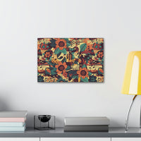 Vintage 70's Inspired Musical Notes Floral Canvas Gallery Wraps!