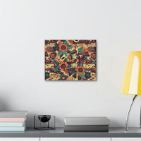 Vintage 70's Inspired Musical Notes Floral Canvas Gallery Wraps!