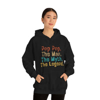 Pop Pop The Man The Myth The Legend Unisex Heavy Blend Hooded Sweatshirt! Grandparent Vibes!