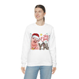 Rustic Merry Christmas Yall Pig Unisex Heavy Blend Crewneck Sweatshirt! Winter Vibes!