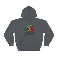 Merry Christmas Leopard Print Unisex Heavy Blend Hooded Sweatshirt! Winter Vibes!