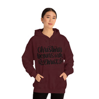 Christmas Begins With Christ Unisex Heavy Blend Hooded Sweatshirt! Winter Vibes!