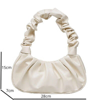 2023 Elegant Solid Color Pleated Shoulder Bag