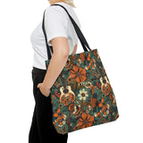 Vintage 70's inspired Floral Guitar Tote Bag!