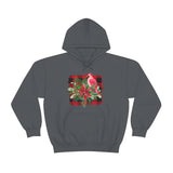 Buffalo Print Cardinal Holiday Unisex Heavy Blend Hooded Sweatshirt! Winter Vibes!