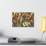 Vintage 70's Inspired Elephant Florals Canvas Gallery Wraps!