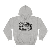 Christmas Begins With Christ Unisex Heavy Blend Hooded Sweatshirt! Winter Vibes!