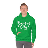 Kansas City Football White Logo Unisex Heavy Blend Hooded Sweatshirt! Football Season!