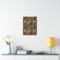 Vintage 70's Inspired Guitars Florals  Premium Matte Vertical Posters!