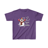 Tis The Season To Sparkle Snowman Kids Heavy Cotton Graphic Tees! Foxy Kids! Winter Vibes!