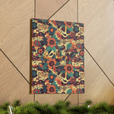 Vintage 70's Inspired Musical Notes Floral Canvas Gallery Wraps!