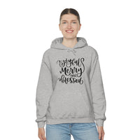 Joyful Merry Blessed Unisex Heavy Blend Hooded Sweatshirt! Winter Vibes!