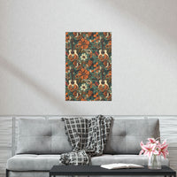 Vintage 70's Inspired Guitars Florals  Premium Matte Vertical Posters!