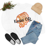 Kansas City Football Chief Outline Unisex Heavy Blend Crewneck Sweatshirt! Football Season!