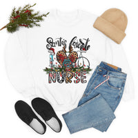 Rustic Santa's Favorite Nurse Unisex Heavy Blend Crewneck Sweatshirt! Winter Vibes!