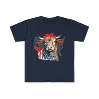 Highlander Cow USA 1776 Independence Day Unisex Graphic Tees!