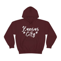 Kansas City Football White Logo Unisex Heavy Blend Hooded Sweatshirt! Football Season!