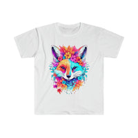 Floral Boho Summer Time Fox in Neon Unisex Graphic Tees! Summer Vibes!