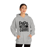 PaPa Needs Coffee Unisex Heavy Blend Hooded Sweatshirt! Sarcastic Vibes! Grandparent vibes!