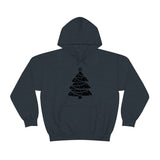 Christmas Tree Wrap Minimalistic Design Unisex Heavy Blend Hooded Sweatshirt! Winter Vibes!