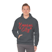 Kansas City Football Red Unisex Heavy Blend Hooded Sweatshirt! Football Season!