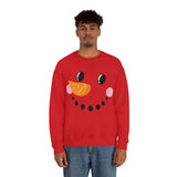 Snowman Grinning Side View Unisex Heavy Blend Crewneck Sweatshirt! Winter Vibes!