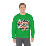 Kansas City Football Grey and Pink Leopard Print Unisex Heavy Blend Crewneck Sweatshirt! Football Season!