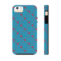 Valentines Day Tic Tac Toe Hearts Blue Tough Phone Cases, Case-Mate! Spring Vibes!