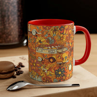 Vintage 70's Floral Van Life Accent Coffee Mug, 11oz!