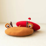 Unisex Frog Big Eye Wool Beret