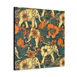 Vintage 70's Inspired Elephant Florals Canvas Gallery Wraps!