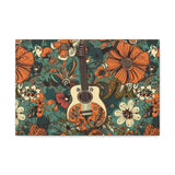 Floral Vintage 70's Inspired Guitar Canvas Gallery Wraps!