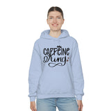 Caffeine King Unisex Heavy Blend Hooded Sweatshirt! Sarcastic Vibes!