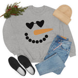 Snowman Heart Eyes Unisex Heavy Blend Crewneck Sweatshirt! Winter Vibes!