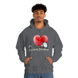 Valentines Day Stethoscope Heart Hug Emergency Department Unisex Heavy Blend Hooded Sweatshirt! Spring Vibes!