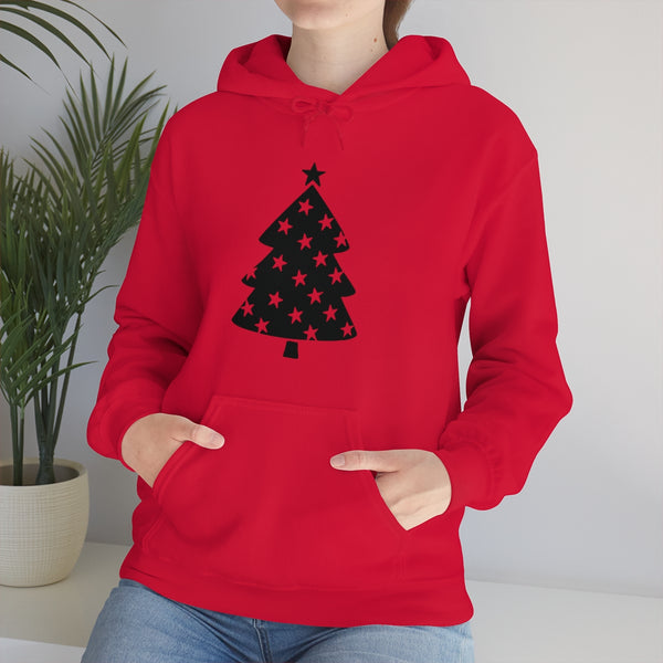 Star Christmas Tree Minimalistic Design Unisex Heavy Blend Hooded Sweatshirt! Winter Vibes!