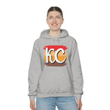 Kansas City Football Paint Stripe KC Unisex Heavy Blend Hooded Sweatshirt! Football Season!