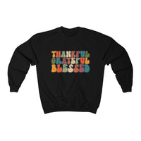 Thankful Grateful Blessed Unisex Crewneck Sweatshirt! Fall Vibes!