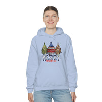 Rustic Military Merry Christmas Holiday Unisex Heavy Blend Hooded Sweatshirt! Winter Vibes!