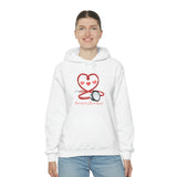 Valentines Day Emergency Department Heart Stethoscope Unisex Heavy Blend Hooded Sweatshirt! Spring Vibes!