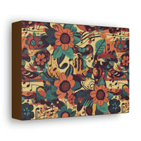 Vintage 70's Inspired Musical Notes Floral Canvas Gallery Wraps!