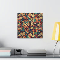 Vintage 70's Inspired Musical Notes Floral Canvas Gallery Wraps!