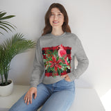 Red Cardinal Buffalo Print Holiday Unisex Heavy Blend Crewneck Sweatshirt! Winter Vibes!