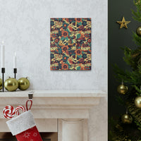 Vintage 70's Inspired Musical Notes Floral Canvas Gallery Wraps!