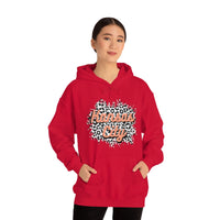 Kansas City Football Grey and Pink Leopard Print Unisex Heavy Blend Hooded Sweatshirt! Football Season!