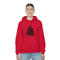 Christmas Tree Polka Dot Minimalistic Unisex Heavy Blend Hooded Sweatshirt! Winter Vibes!