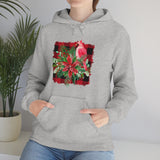 Buffalo Print Cardinal Holiday Unisex Heavy Blend Hooded Sweatshirt! Winter Vibes!